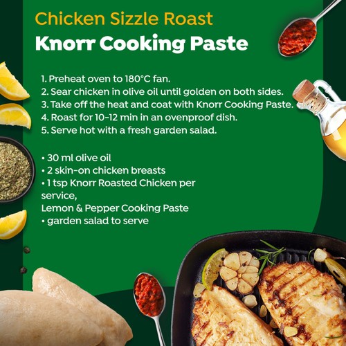 Knorr Roasted Chicken, Lemon & Pepper Cooking Paste thumbnail 4