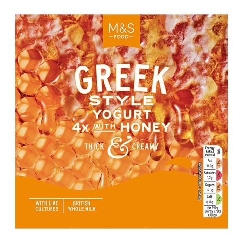 M&S 4 Greek Style Yogurt with Honey thumbnail 2