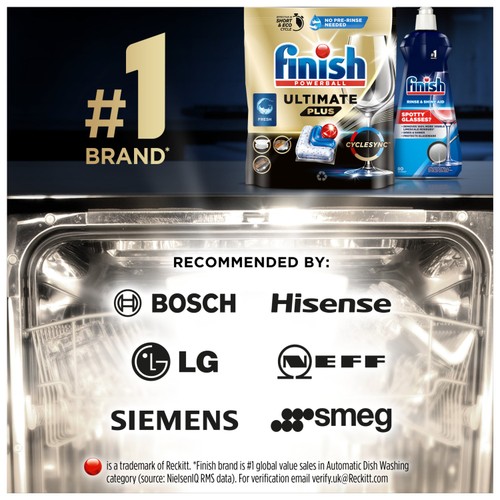 Finish Ultimate Plus All In One Dishwasher Tablets Regular thumbnail 3