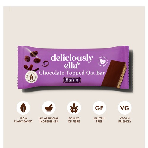 Deliciously Ella Raisin Chocolate Topped Oat Bar Multipack thumbnail 2
