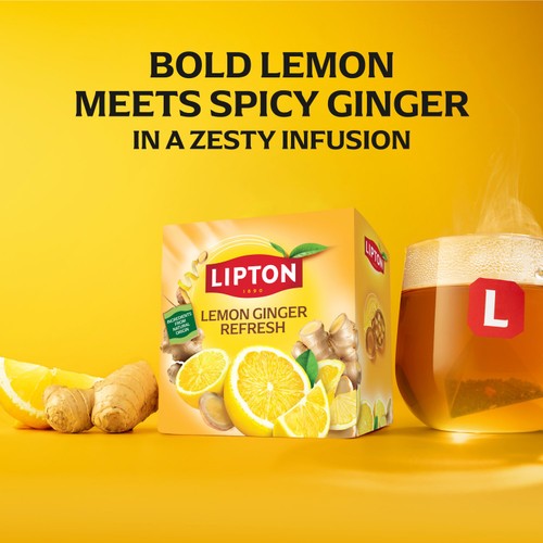 Lipton Fruit Tea Lemon & Ginger Refresh Tea Bags thumbnail 4