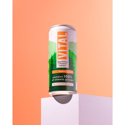 VITAL Drinks Sparkling Peach Vitamin Water thumbnail 4