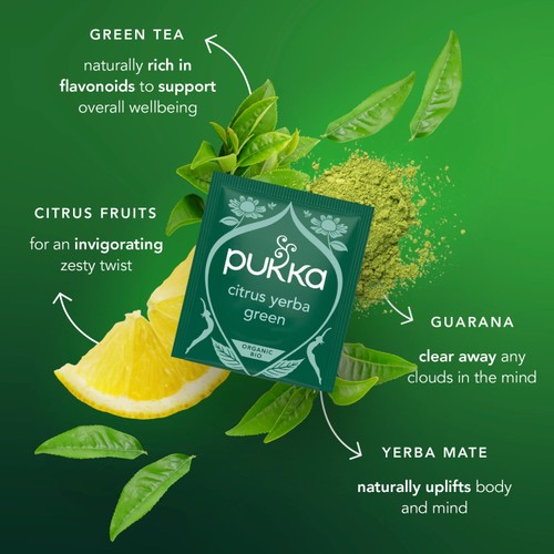Pukka Herbs Organic Citrus with Yerba Mate x20 Green Tea Bags thumbnail 9