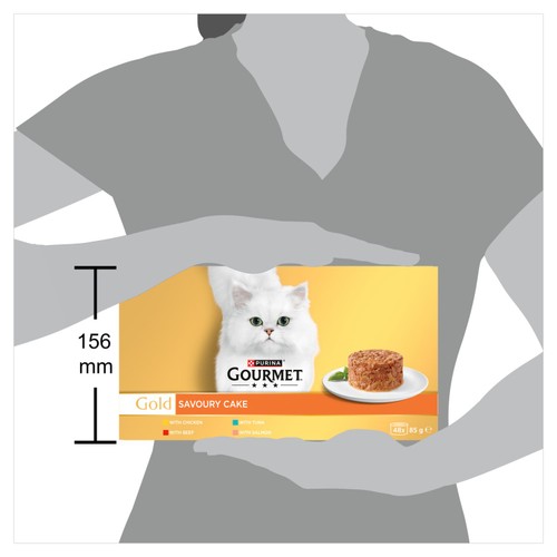 Gourmet Gold Savoury Cake with Beef, Chicken, Salmon, Tuna Wet Cat Food Can thumbnail 7