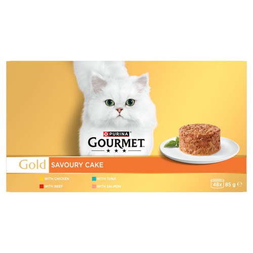 Gourmet Gold Savoury Cake with Beef, Chicken, Salmon, Tuna Wet Cat Food Can thumbnail 8