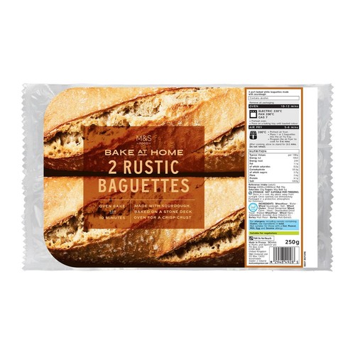 M&S Bake At Home 2 Rustic Baguettes thumbnail 4