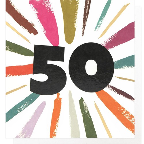 Caroline Gardner Multicolour Burst Age 50 Birthday Card