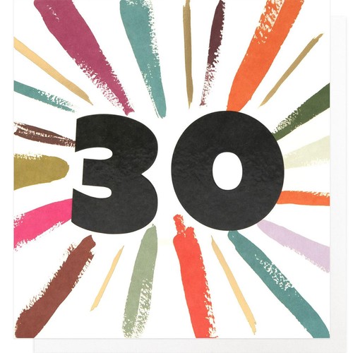 Caroline Gardner Multicolour Burst Age 30 Birthday Card