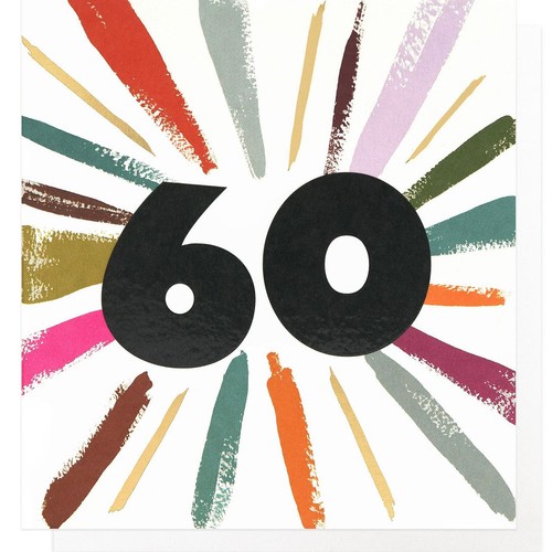 Caroline Gardner Multicolour Burst Age 60 Birthday Card