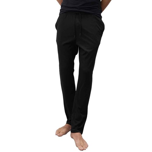M&S Mens Cotton Modal Pyjama Bottoms, 2XL, Black thumbnail 2