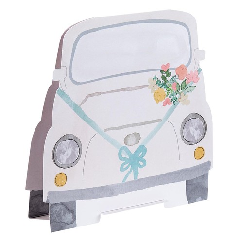 M&S Pop Up Decorated Car Wedding Card