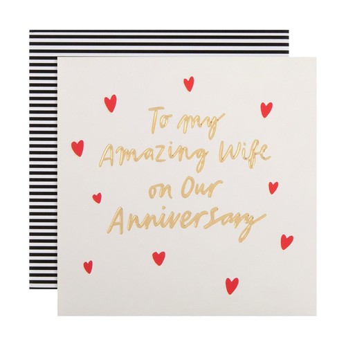 M&S Amazing Wife Anniversary Hearts Card