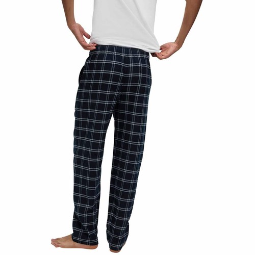 M&S Mens Pure Cotton Checked Pyjama Bottoms, M, Navy thumbnail 4