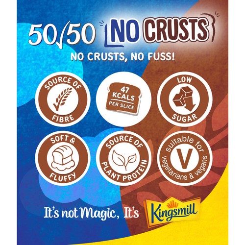 Kingsmill 50/50 No Crusts Bread Loaf thumbnail 2