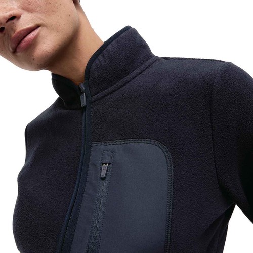M&S Womens Goodmove Thermal Zip Up Funnel Neck Fleece, 8, Navy thumbnail 2