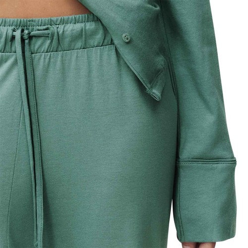 M&S Womens Cotton Modal Revere Pyjama Set, XS, Green thumbnail 6