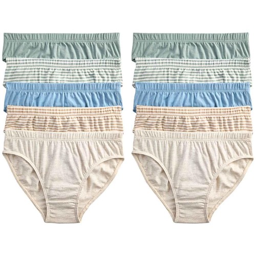 M&S Boys Pure Cotton Stripes & Solids Briefs, 8-9 Years, Multi