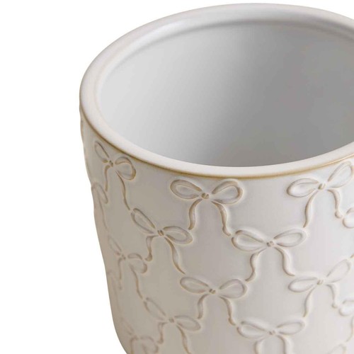 M&S Bow Ceramic Planter, White thumbnail 2