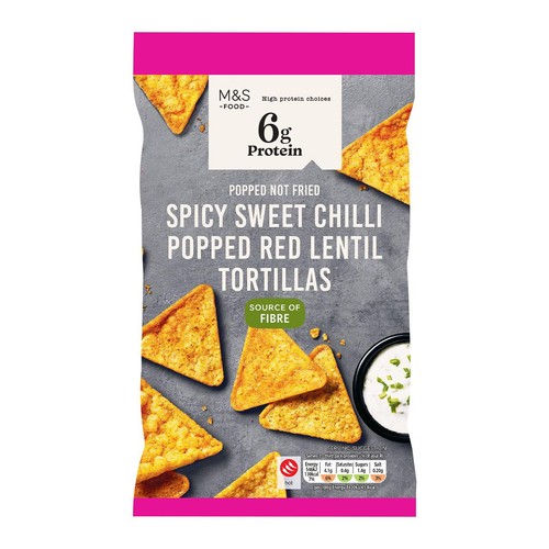 M&S High Protein Spicy Sweet Chilli Popped Red Lentil Tortillas thumbnail 3