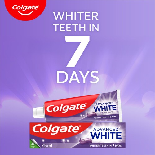 Colgate Advanced White Purple Teeth Whitening Toothpaste thumbnail 2