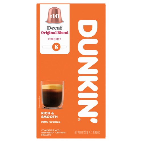 Dunkin Decaffeinated Nespresso Compatible Coffee Pods