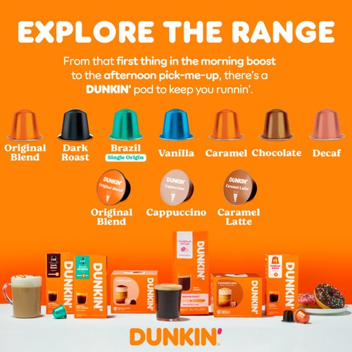 Dunkin Decaffeinated Nespresso Compatible Coffee Pods thumbnail 4