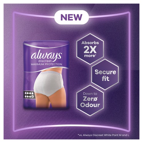 Always Discreet Maximum Protection Pants Large Value Pack 12 Count thumbnail 3