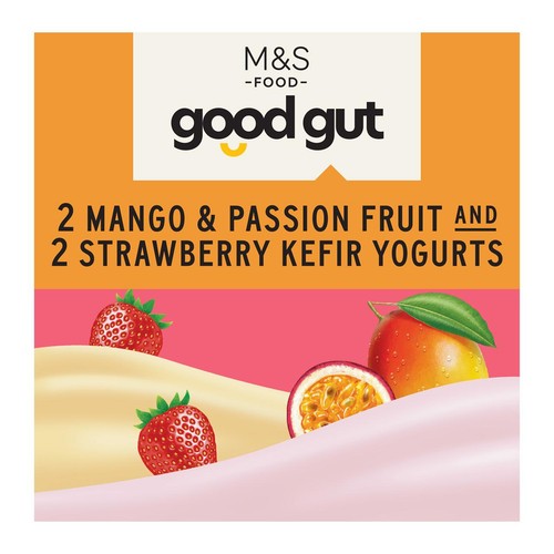 M&S Good Gut Mango & Passion Fruit and Strawberry Kefir Yogurts Multipack