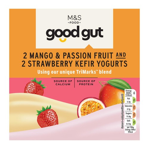 M&S Good Gut Mango & Passion Fruit and Strawberry Kefir Yogurts Multipack thumbnail 3