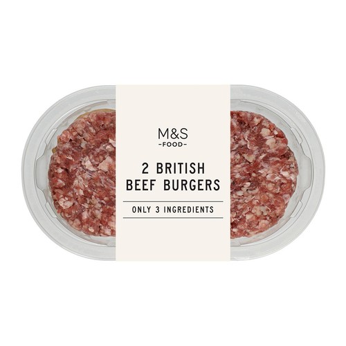 M&S Only 3 Ingredients British Beef Burgers