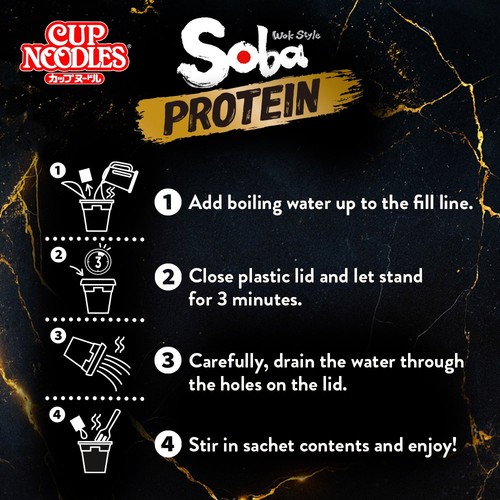 Nissin Soba Protein Classic Instant Wok Style Noodles Pot thumbnail 4