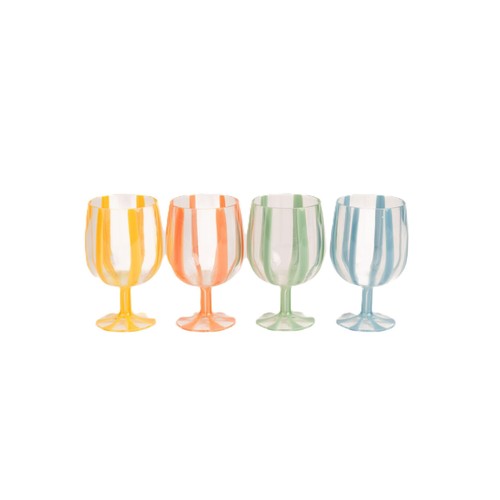 Summerhouse Portofino Stripe Picnic Wine Glasses