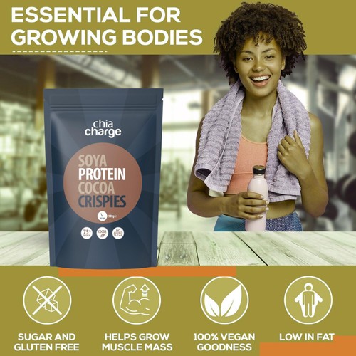 Chia Charge Cocoa Soya Protein Crispies 250g thumbnail 4