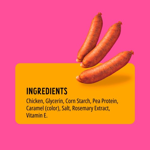 BONKERS BBQ, Soft & Chewy Chicken Sausage Flavored Dog Treats, 85g, Bag thumbnail 6