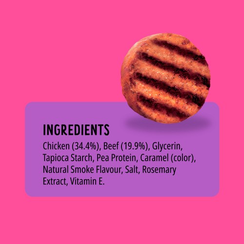 BONKERS BBQ, Soft & Chewy Beef Burger Flavored Dog Treats, 85g, Bag thumbnail 6