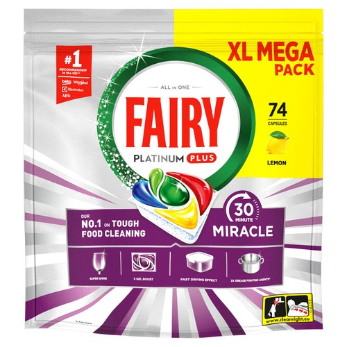 Fairy 30 Minute Miracle Dishwasher Tablets 74ct thumbnail 7