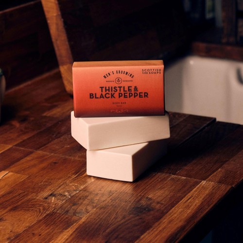 Scottish Fine Soaps Thistle & Black Pepper Body Soap Bar thumbnail 2