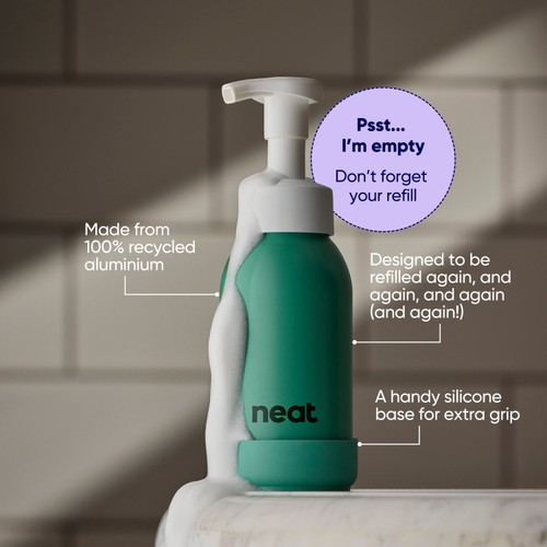Neat Refillable Foaming Hand Wash Bottle Sage thumbnail 2