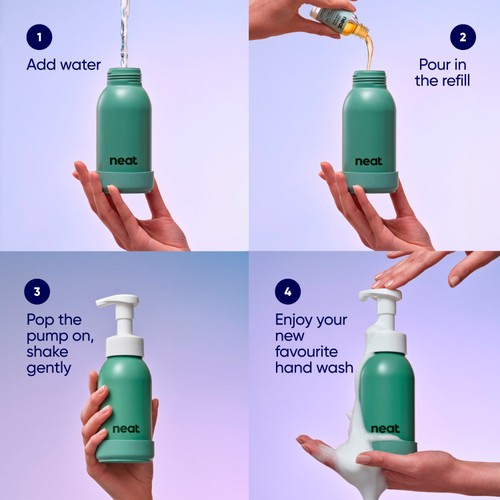 Neat Refillable Foaming Hand Wash Bottle Sage thumbnail 3