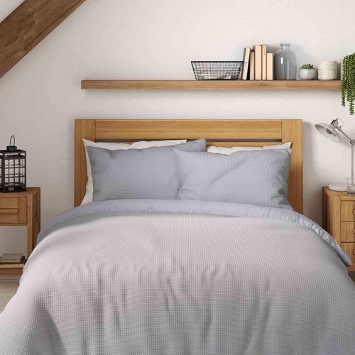 M&S Pure Cotton Waffle Bedding Set, Super King Size, Grey thumbnail 2