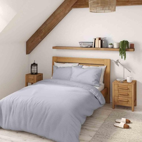 M&S Pure Cotton Waffle Bedding Set, Super King Size, Grey thumbnail 3