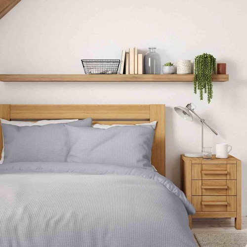 M&S Pure Cotton Waffle Bedding Set, Super King Size, Grey thumbnail 4