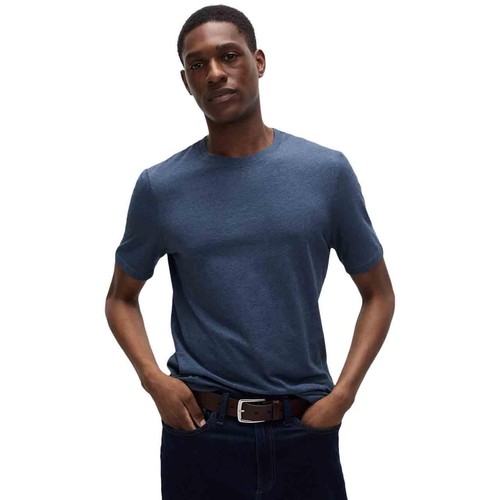 M&S Mens Pure Cotton Crew Neck T-Shirt, S, Denim thumbnail 3