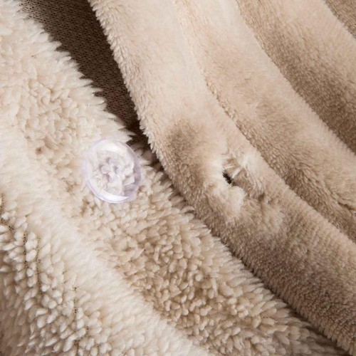 M&S Cloud Fleece Striped Bedding Set, Single, Neutral thumbnail 5