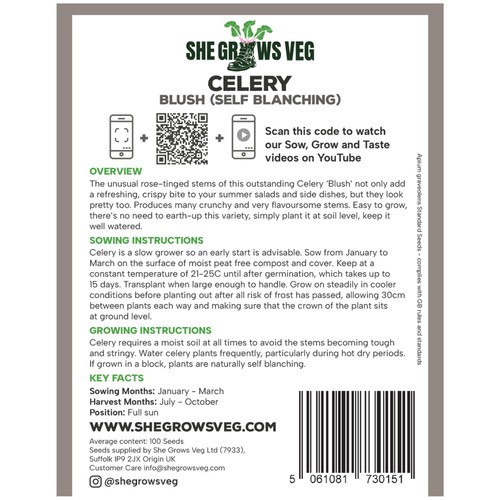 She Grows Veg Celery Blush Seeds thumbnail 3