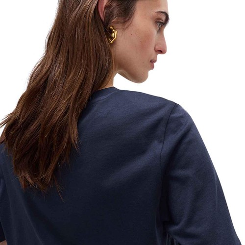 M&S Womens Pure Cotton Everyday Fit T-Shirt, 14, Navy thumbnail 6