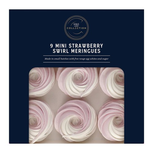 M&S Collection 9 Mini Strawberry Swirl Meringues thumbnail 2