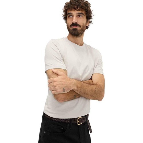 M&S Mens Regular Fit Pure Cotton Crew Neck T-Shirt, XL, Beige thumbnail 3