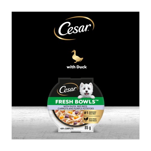 Cesar Fresh Bowl Adult Wet Dog Food with Duck in Gravy 85g thumbnail 4