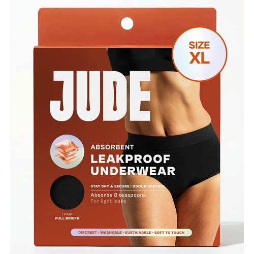 Jude Washable Absorbent High Waist Pants Black X Large